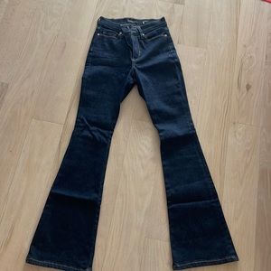 High rise flare dark wash jeans